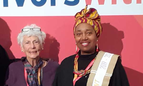 Margaret Owen OBE with Dr Eleanor Nwadinobi